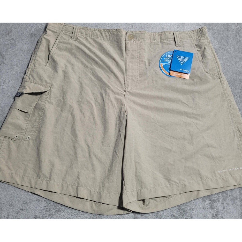 Columbia PFG Shorts Mens 2XL Beige Omni-Shade UPF 50 Lined Fishing Quick Dry